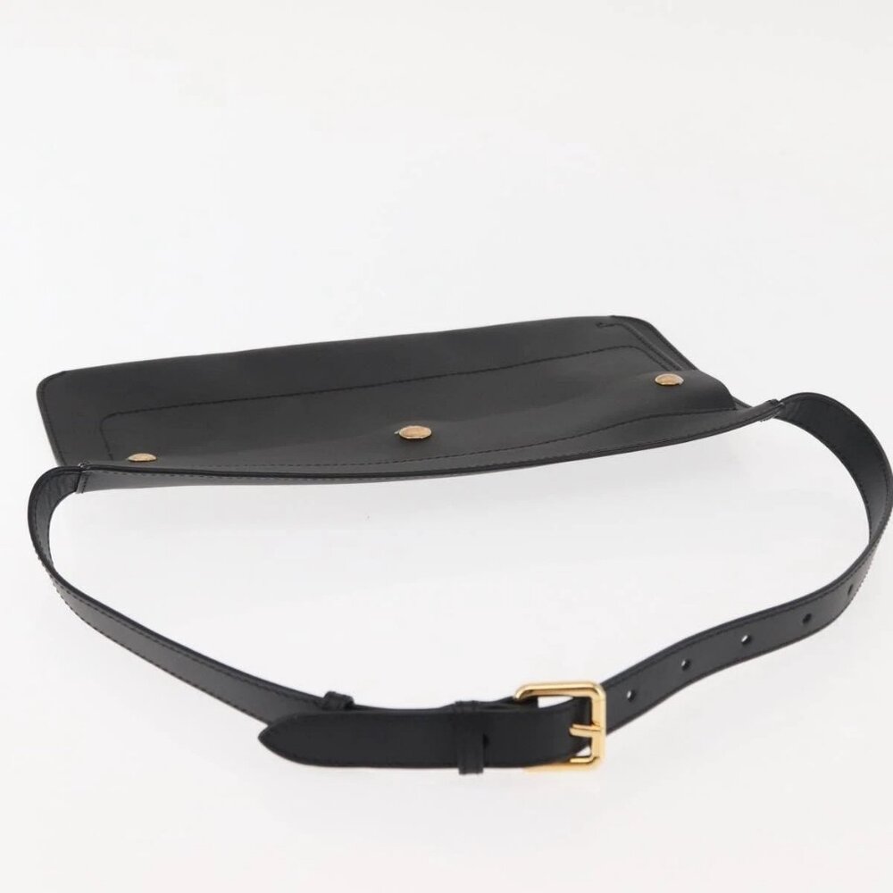 BURBERRY Waist Bag Leather Black Gold - Picture 6 of 15